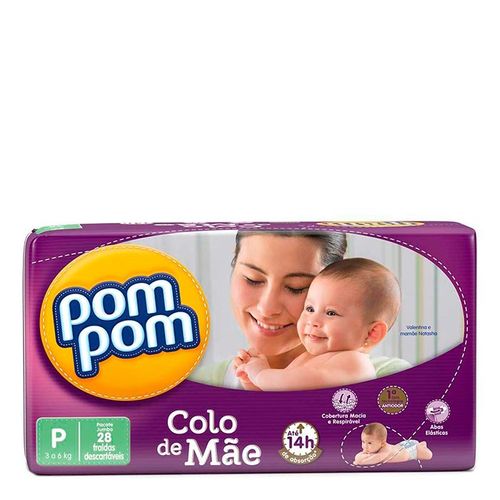 Fralda Descartável Pom Pom Colo de Mamãe Tamanho P 28 Unidades Fralda Descartável Pom Pom Colo de Mamãe Tamanho P 28 Unidades