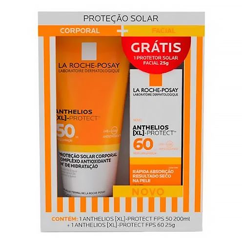 Kit Protetor Solar Corporal La Roche Posay Anthelios XL Protect FPS50 + Protetor Solar Facial XL Protect FPS60