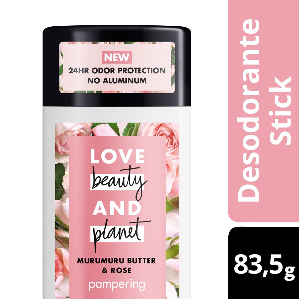 Desodorante Stick Love Beauty And Planet Manteiga de Murumuru e Rosa 83,5g  - Drogarias Pacheco