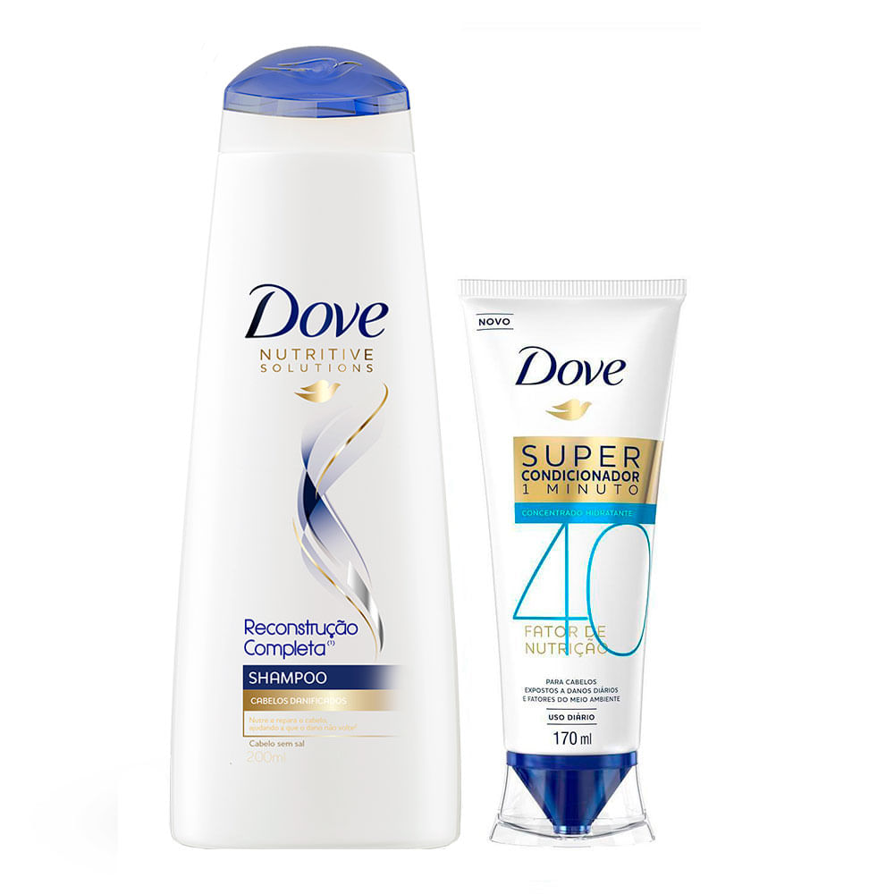 Kit Dove Shampoo Reconstrução Completa 400ml + Super Condicionador 1