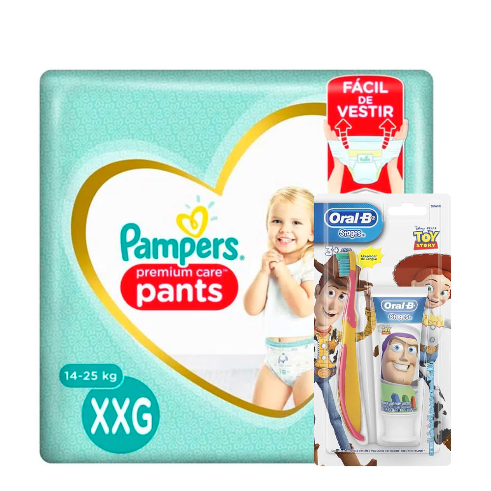 Kit Fralda Pampers Pants Premium Care Xxg 24 Unidades Escova Dental