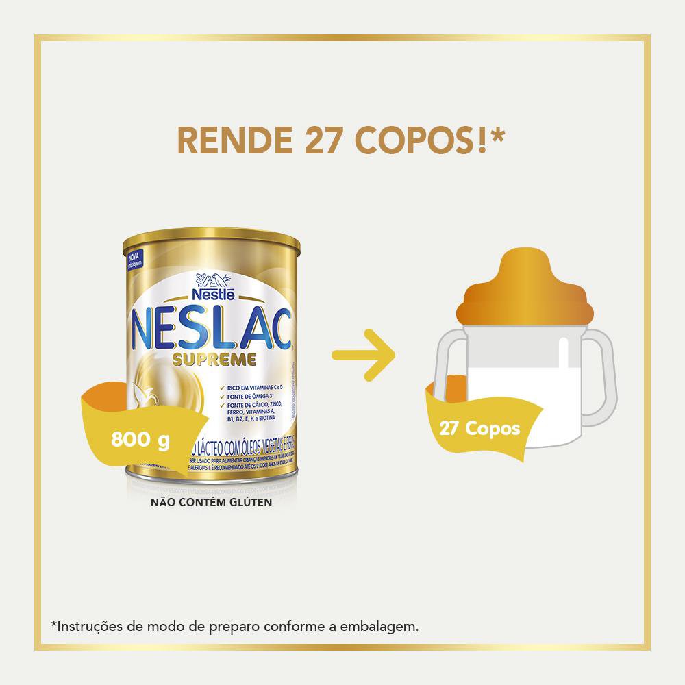Kit Composto Lácteo Neslac Supreme 800g 2 Unidades - Drogarias Pacheco