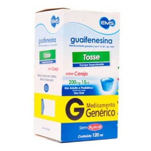 Guaifenesina 200mg/15ml Genérico EMS Xarope - 120ml - Drogarias
