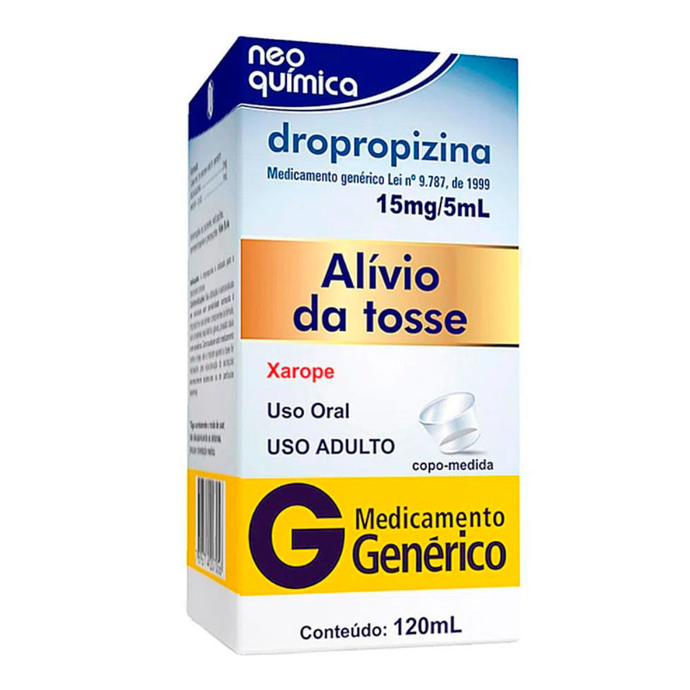 Dropropizina Adulto 3mg/mL Genérico Neo Química Xarope 120ml