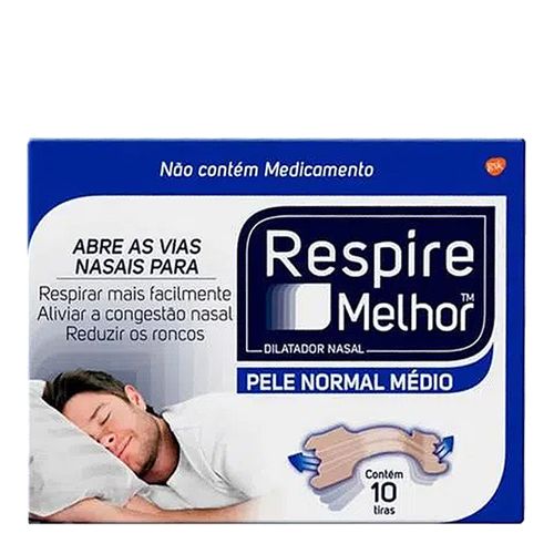 Respire Melhor Pele Normal Tamanho Médio 10 Tiras Respire Melhor Pele Normal Tamanho Médio 10 Tiras