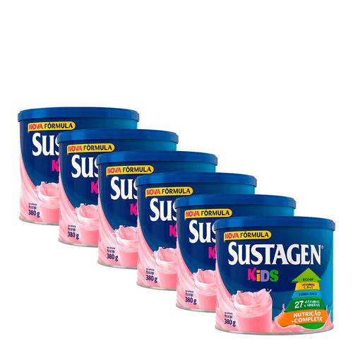 935138272---Kit-Complemento-Alimentar-Sustagen-Kids-Morango-380g-6-Unidades
