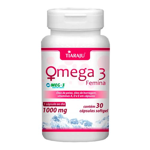 Ômega 3 Femina - Tiaraju - 30 Cápsulas de 1000mg Ômega 3 Femina - Tiaraju - 30 Cápsulas de 1000mg