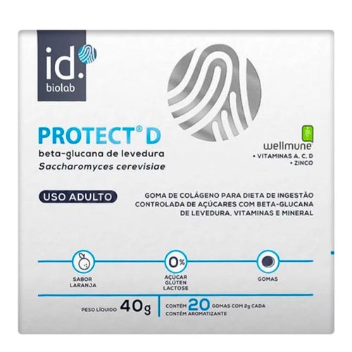 Protect D Adulto 125mg Biolab Sabor Laranja 20 Gomas