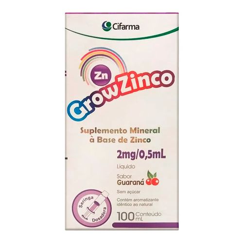 Suplemento Mineral GrowZinco Cifarma 100ml