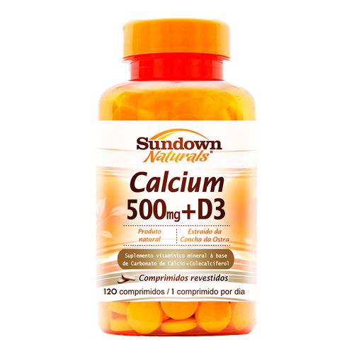 Suplemento Mineral Sundown Naturals Calcium 500mg + D3 120 Comprimidos Suplemento Mineral Sundown Naturals Calcium 500mg + D3 120 Comprimidos