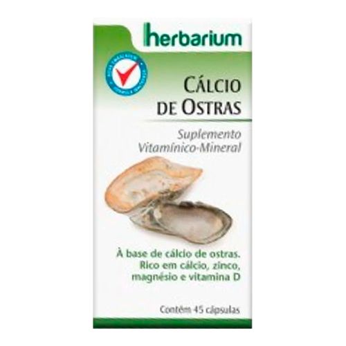 Suplemento Vitamínico Cálcio de Ostra Herbarium 45 Cápsulas Suplemento Vitamínico Cálcio de Ostra Herbarium 45 Cápsulas