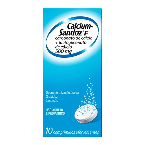 Calcium-F 500mg Sandoz 10 Comprimidos Efervescentes Calcium-F 500mg Sandoz 10 Comprimidos Efervescentes