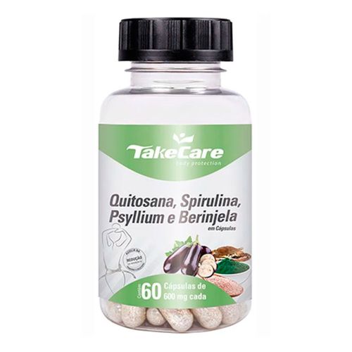 Emagrecedor Quitosana, Spirulina, Psyllium E Berinjela - Take Care - 60 cápsulas de 600mg Emagrecedor Quitosana, Spirulina, Psyllium E Berinjela - Take Care - 60 cápsulas de 600mg