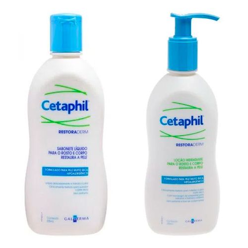 Kit Sabonete Líquido Cetaphil Restor 295ml + Hidratante 295ml Kit Sabonete Líquido Cetaphil Restor 295ml + Hidratante 295ml