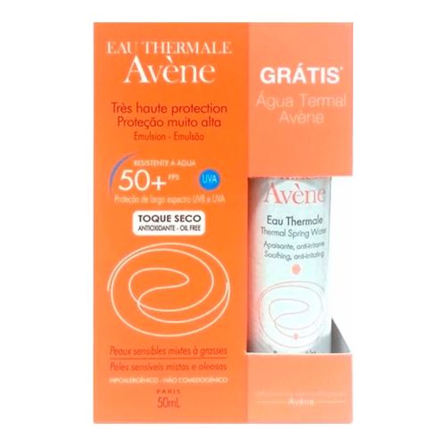 Kit Protetor Solar Avene Toque Seco FPS50 Color + Água Termal Kit Protetor Solar Avene Toque Seco FPS50 Color + Água Termal