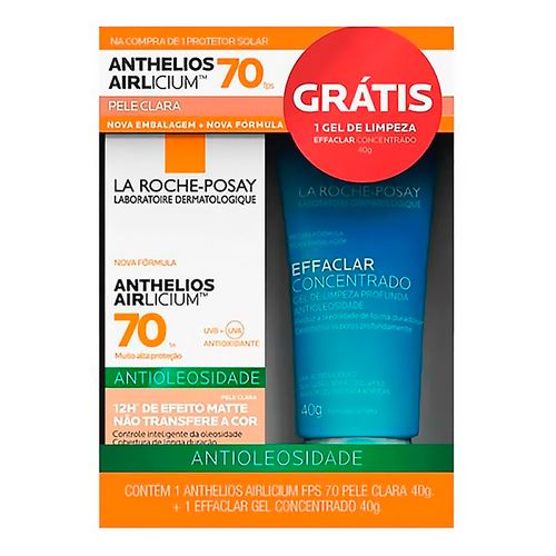 Kit La Roche-Posay Protetor Solar Facial FPS 70 50g + Gel Concentrado Effaclar 60g Kit La Roche-Posay Protetor Solar Facial FPS 70 50g + Gel Concentrado Effaclar 60g