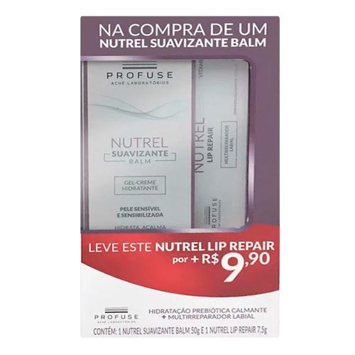 Kit-Profuse-Nutrel-Gel-Creme-Suavizante-Balm-50g---Multirreparador-Labial-Lip-Repair-75g Kit-Profuse-Nutrel-Gel-Creme-Suavizante-Balm-50g---Multirreparador-Labial-Lip-Repair-75g