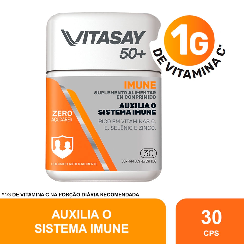 Suplemento Vitamínico Vitasay 50+ Imune 30 Comprimidos - Drogarias