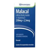 Suplemento Vitamínico Malacal 250mg + 2,5mcg Brasterápica 30 Comprimidos