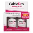 Kit Suplemento Vitamínico CalcioDex Cálcio 500mg + Vitamina D3 60 Cápsulas 2 Unidades