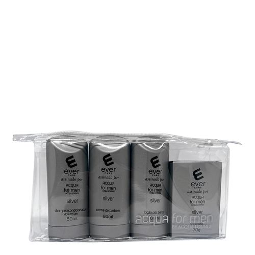 Kit Mônaco Acqua Silver Ever Care Shampoo/Condicionador 2 em 1 80ml + Sabonete 70g + Loção de Barbear 80ml + Creme de Barbear 80ml Kit Mônaco Acqua Silver Ever Care Shampoo/Condicionador 2 em 1 80ml + Sabonete 70g + Loção de Barbear 80ml + Creme de Barbear 80ml