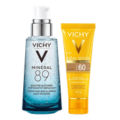 Kit-Vichy-Serum-Fortalecedor-Facial-Mineral-89-30ml---Protetor-Solar-Facial-Ideal-Soleil-Clarify-Cor-Morena-FPS60-40g