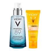 Kit-Vichy-Serum-Fortalecedor-Facial-Mineral-89-30ml---Protetor-Solar-Ideal-Soleil-Clarify-Cor-Clara-FPS60-40g