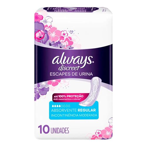 Absorvente-Always-Discreet-Incontinencia-Urinaria-10-Unidades Absorvente-Always-Discreet-Incontinencia-Urinaria-10-Unidades