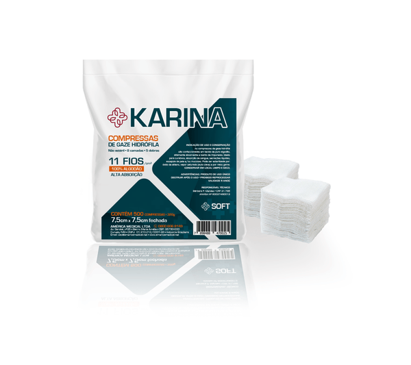 Compressa de Gaze Não Estéril 11 Fios Karina America