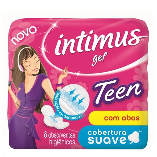 Absorvente Intimus Gel Teen Cobertura Suave com Abas com 8 Unidades Absorvente Intimus Gel Teen Cobertura Suave com Abas com 8 Unidades
