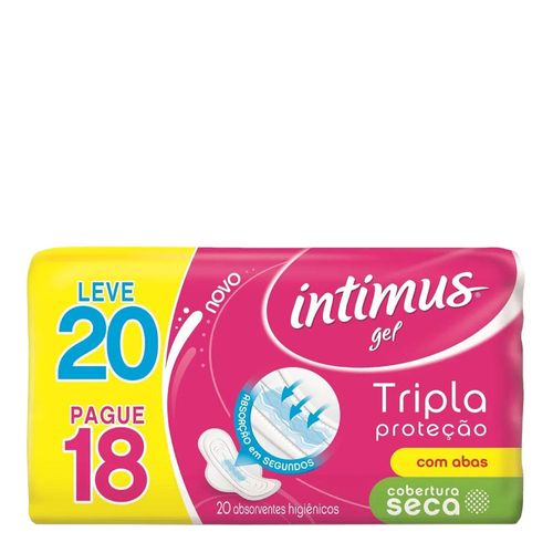 Absorvente Intimus Gel Tripla Proteção Cobertura Seca 20 Unidades