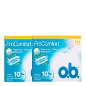 Absorvente O.B. Médio ProComfort 2 Embalagens com 10 Absorventes Cada