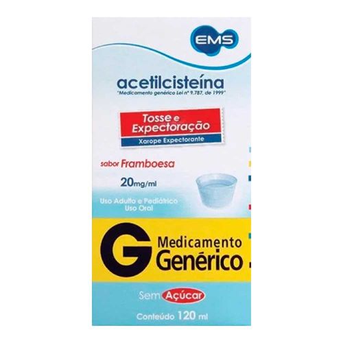 Acetilcisteína Xarope 20mg Genérico EMS 120ml Acetilcisteína Xarope 20mg Genérico EMS 120ml