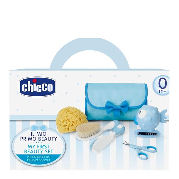 Kit Conjunto de Higiene Chicco Azul Meu Primeiro Kit de Beleza