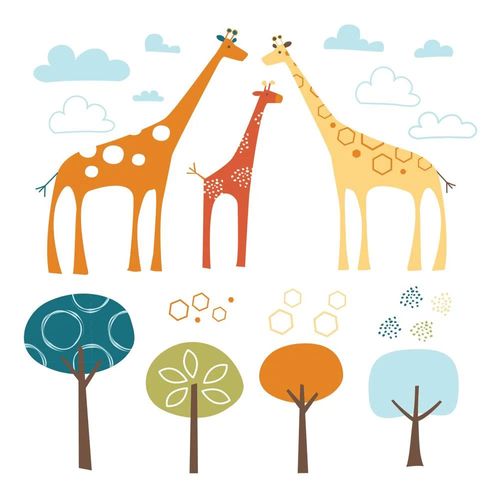 Adesivo de Parede Decorativo Safari de Girafas - Skip Hop Adesivo de Parede Decorativo Safari de Girafas - Skip Hop