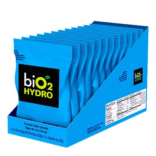 Água de Coco em Pó Hydro - Bio2 - 12 unidades de 20g Água de Coco em Pó Hydro - Bio2 - 12 unidades de 20g