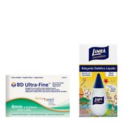 Agulha Insulina BD Ultrafine Pentepoint 4mm + Adoçante Linea