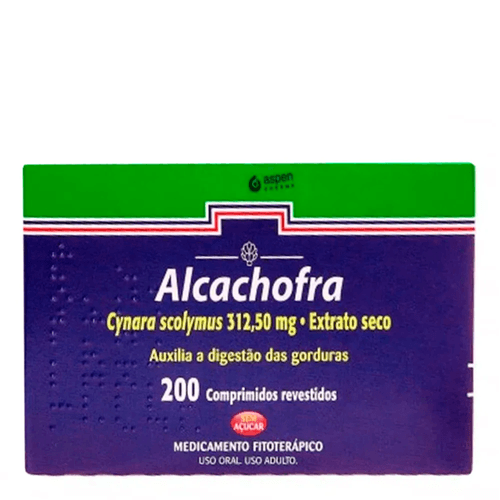 Alcachofra 312,5mg Aspen Pharma 200 Comprimidos Alcachofra 312,5mg Aspen Pharma 200 Comprimidos