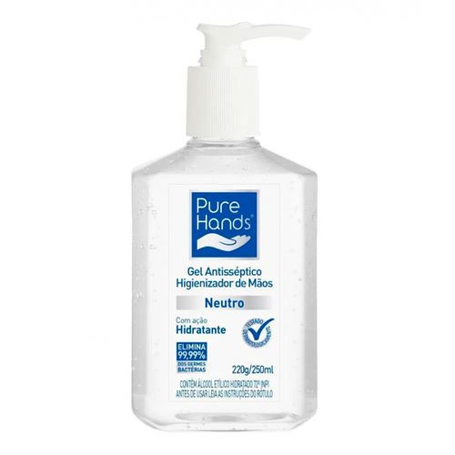 Álcool em Gel 70% Pure Hands Neutro Antisséptico e Hidratante 250ml Álcool em Gel 70% Pure Hands Neutro Antisséptico e Hidratante 250ml