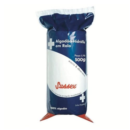 Algodão em Rolo Sussex Hidrófilo 500g Algodão em Rolo Sussex Hidrófilo 500g