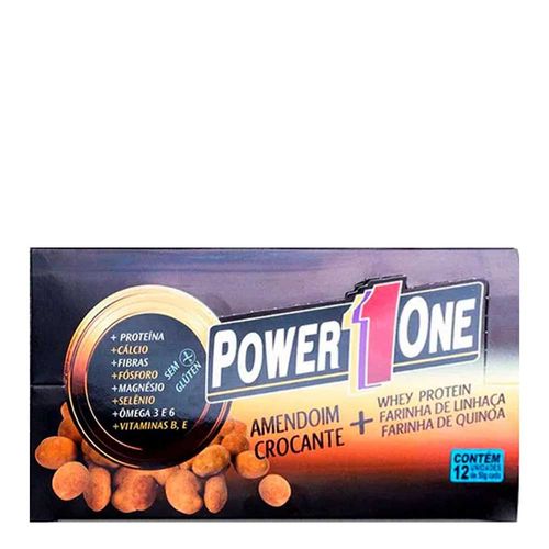 Amendoim Crocante Proteico - Power One - 12 unidades de 50g Amendoim Crocante Proteico - Power One - 12 unidades de 50g