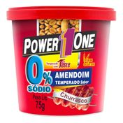 Amendoim Zero Sódio Sabor Churrasco - Power One - 75g
