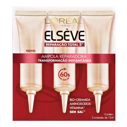 Ampola de Tratamento Elseve Reparação Total 5 15ml C/ 3 Unidades Ampola de Tratamento Elseve Reparação Total 5 15ml C/ 3 Unidades