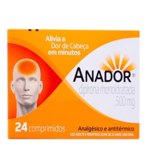 Analgésico Anador 500mg 24 Comprimidos Analgésico Anador 500mg 24 Comprimidos