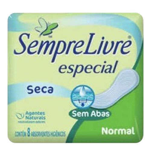 Absorvente Sempre Livre Especial Seca Sem Abas - 8 unidades Absorvente Sempre Livre Especial Seca Sem Abas - 8 unidades