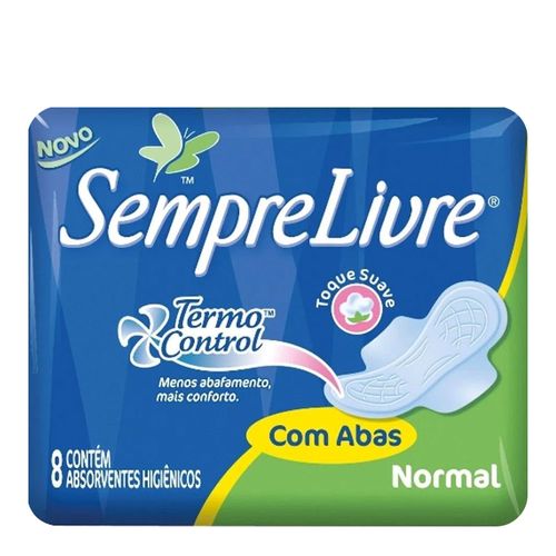 Absorvente Sempre Livre Normal com abas 8 Unidades