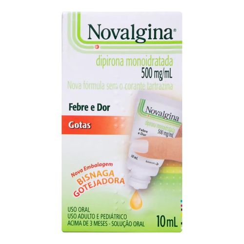 Analgésico Novalgina 500mg Sanofi Gotas 10ml Analgésico Novalgina 500mg Sanofi Gotas 10ml