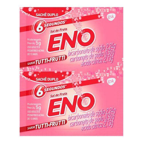 Antiácido Sal de Fruta Eno 2,24g + 0,5g + 2,13g 2 Envelopes Tutti-Frutti
