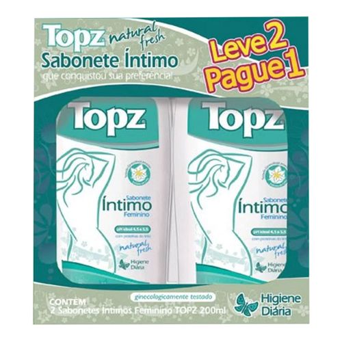 Sabonete Líquido Íntimo Topz Natural Fresh 200ml 2 Unidades Sabonete Líquido Íntimo Topz Natural Fresh 200ml 2 Unidades