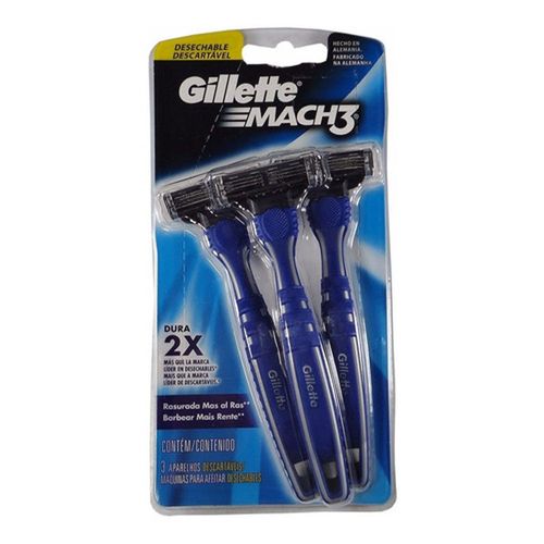Aparelho de Barbear Gillette Mach 3 Descartável - c/3 unidades Aparelho de Barbear Gillette Mach 3 Descartável - c/3 unidades